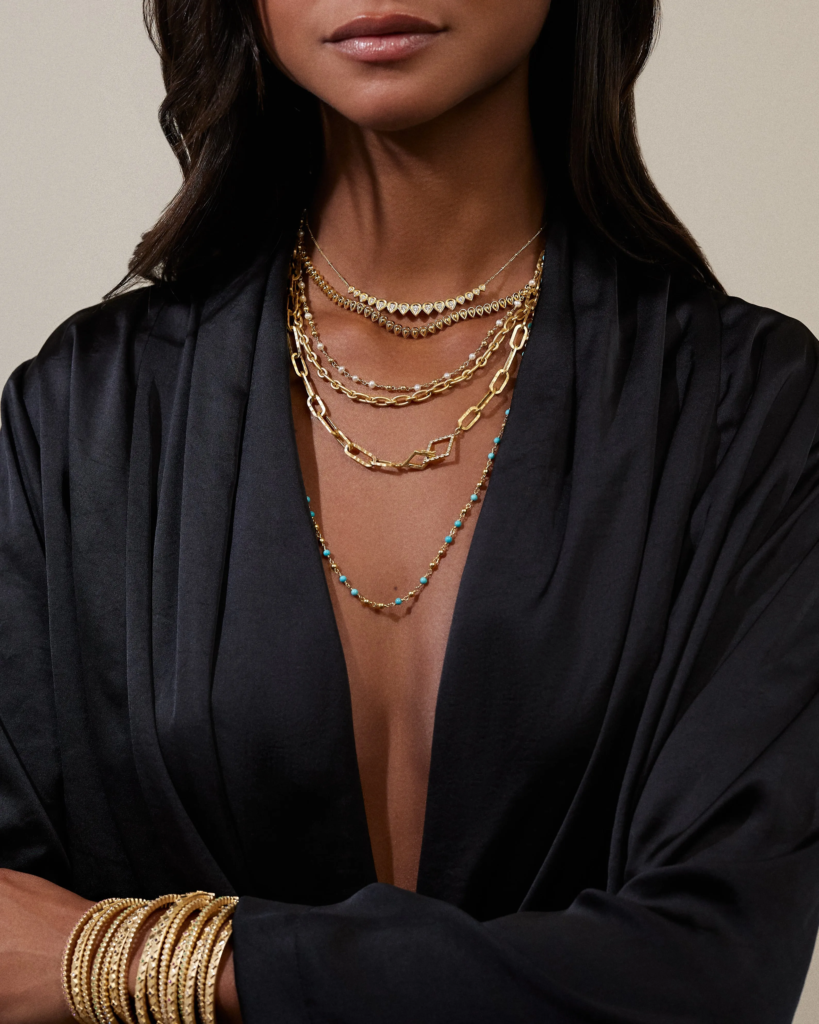 Pearl and Gold Bead Necklace