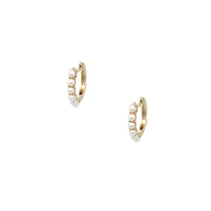 Pearl Huggie Earrings