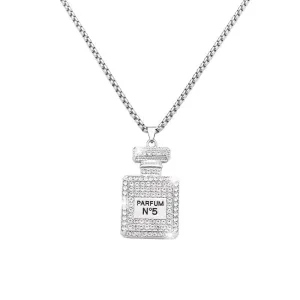 Perfume Bottle Pendant Necklace For Women Party Jewelry
