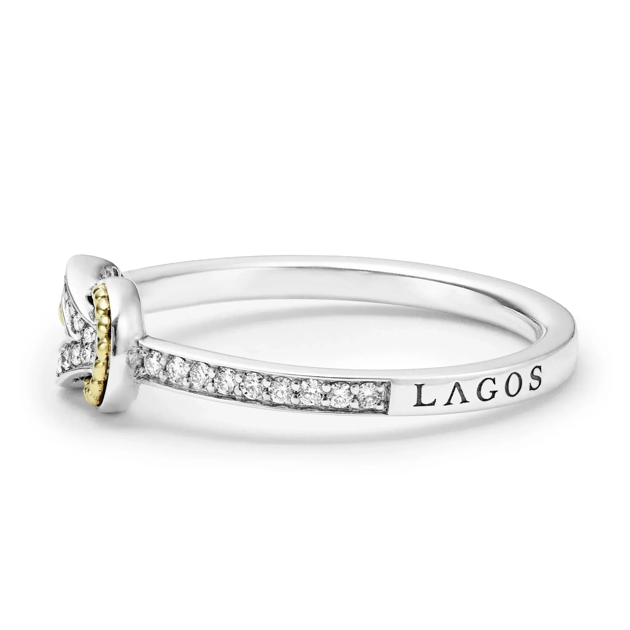 Petite Two-Tone Knot Diamond Ring