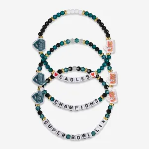 Philadelphia Eagles Super Bowl LIX Champions 3 Pack Friendship Bracelet