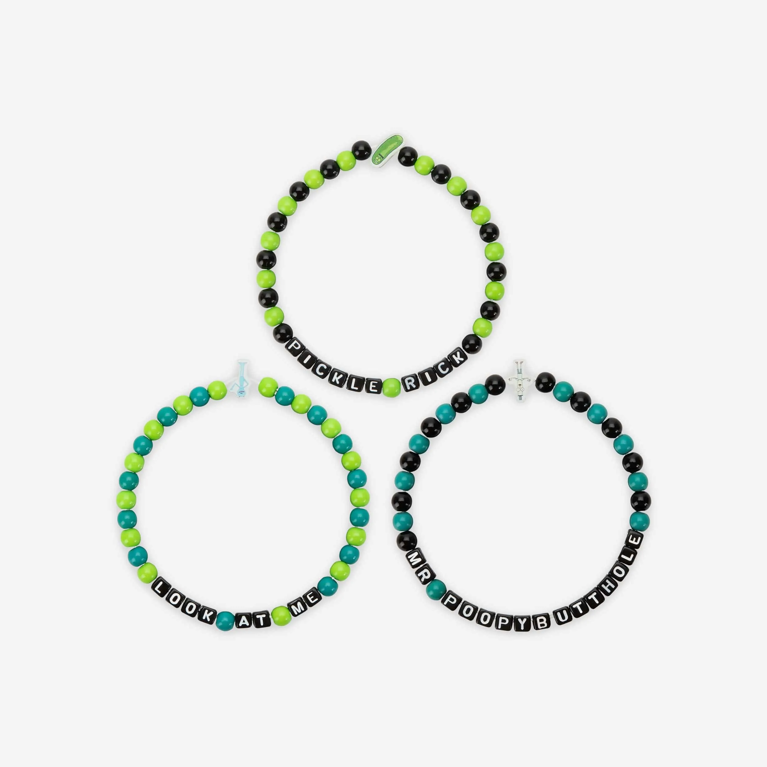 Pickle Rick & Mr Poopybutthole Rick and Morty 3 Pack Friendship Bracelet