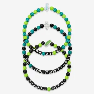 Pickle Rick & Mr Poopybutthole Rick and Morty 3 Pack Friendship Bracelet