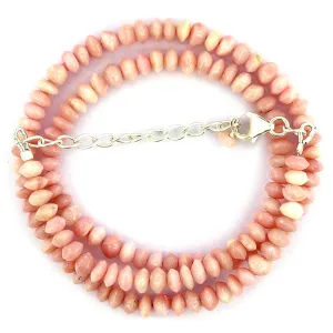 Pink Opal Gemstone Beaded Necklace