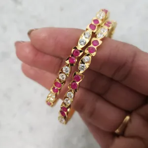 pink stones bangles
