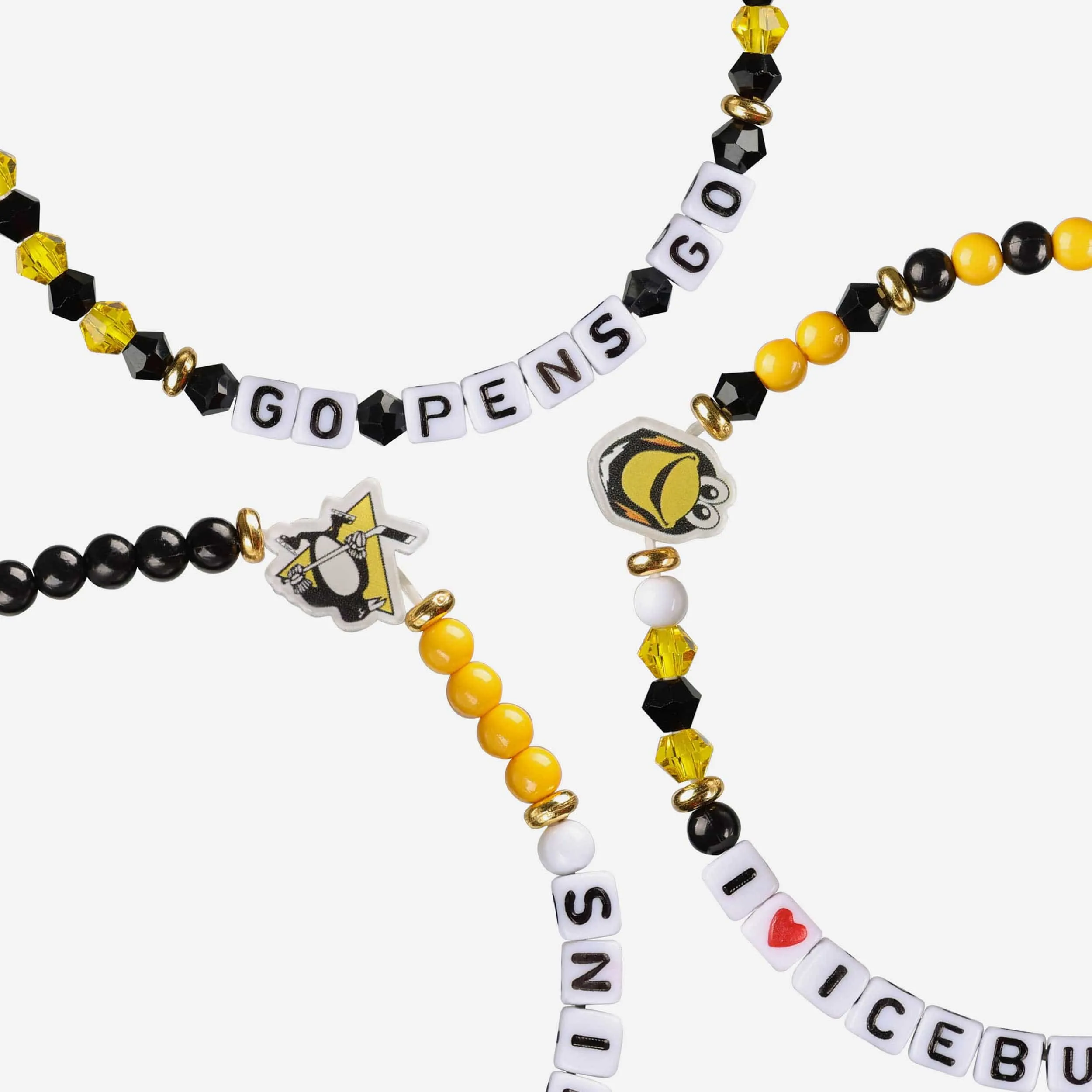 Pittsburgh Penguins 3 Pack Friendship Bracelet