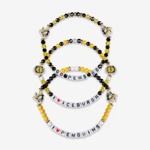 Pittsburgh Penguins 3 Pack Friendship Bracelet