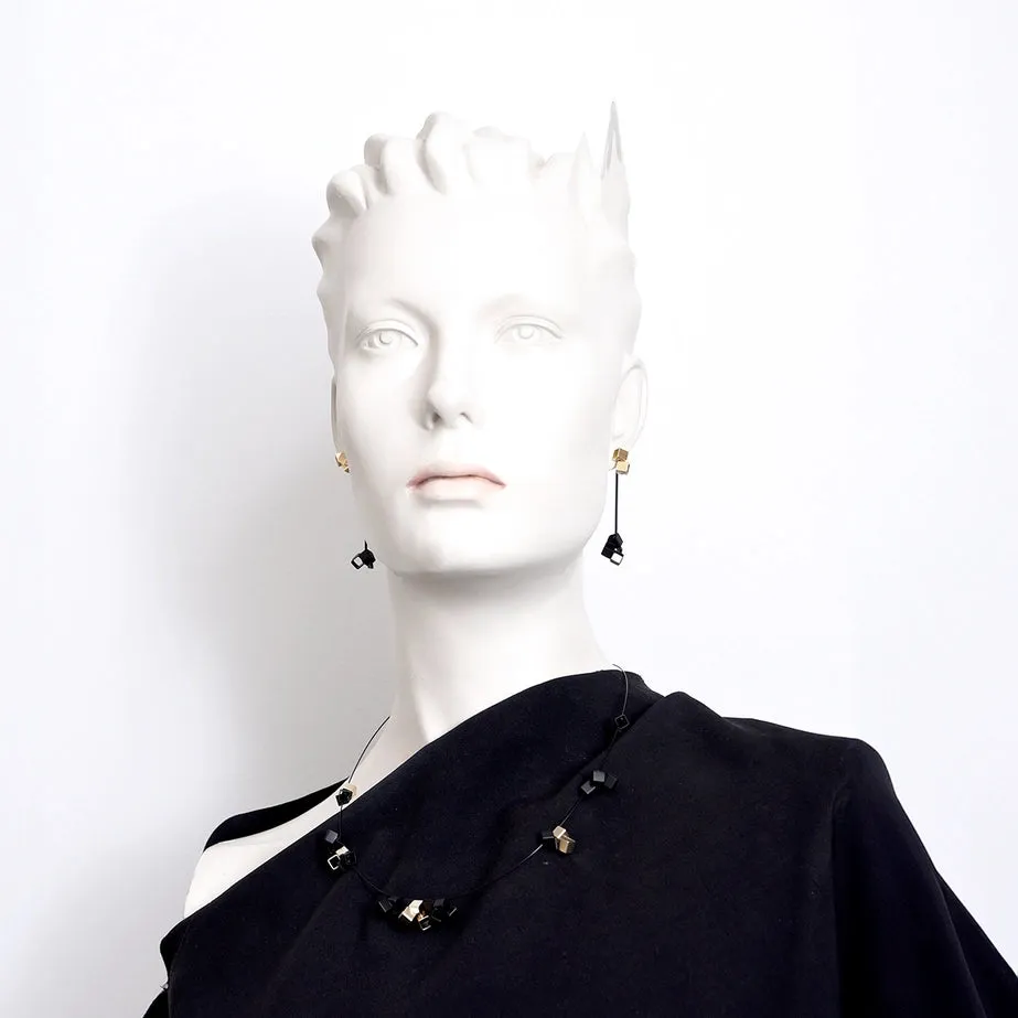Pixel Ear Jacket in Gold Black