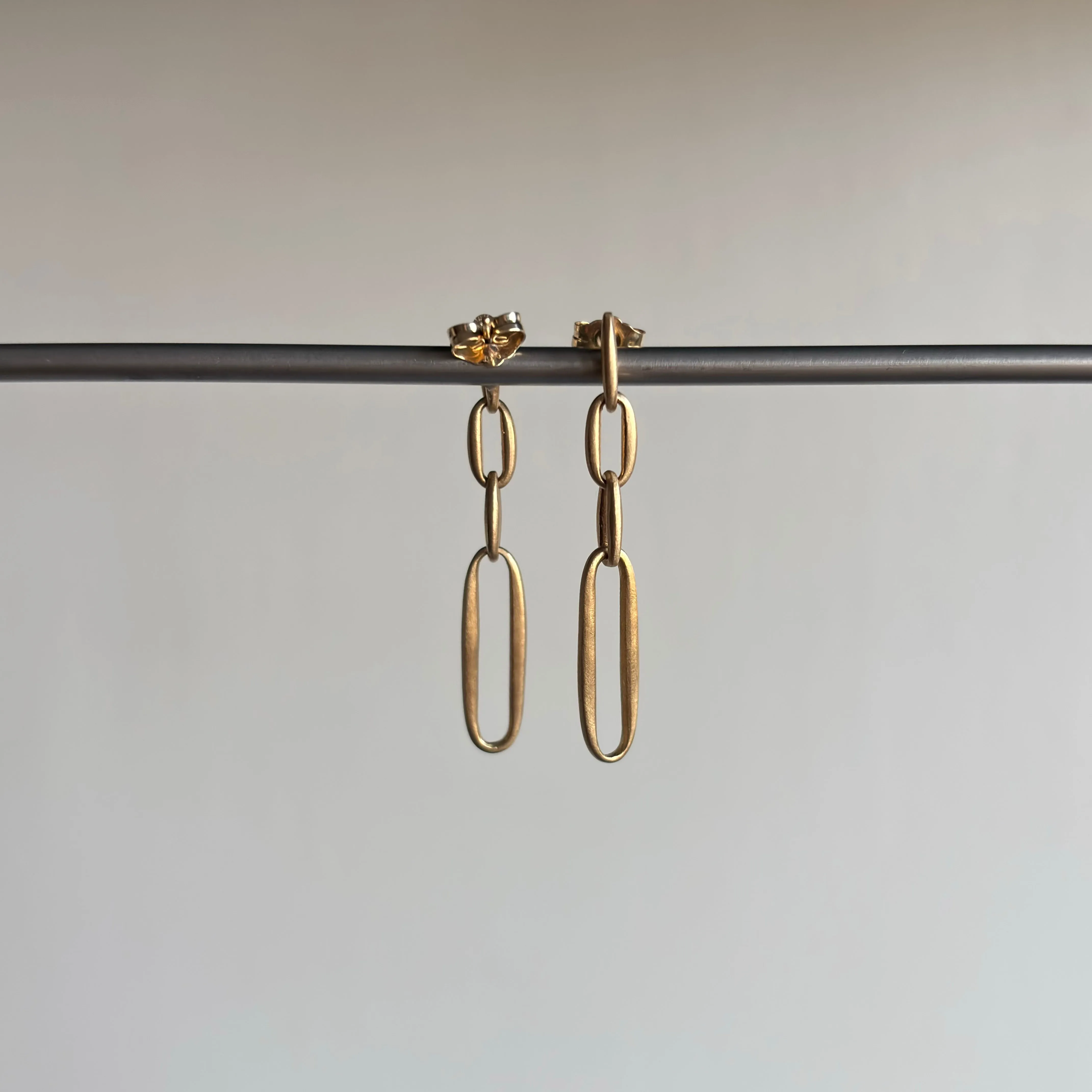 Posted Chain Triple Drop Earrings