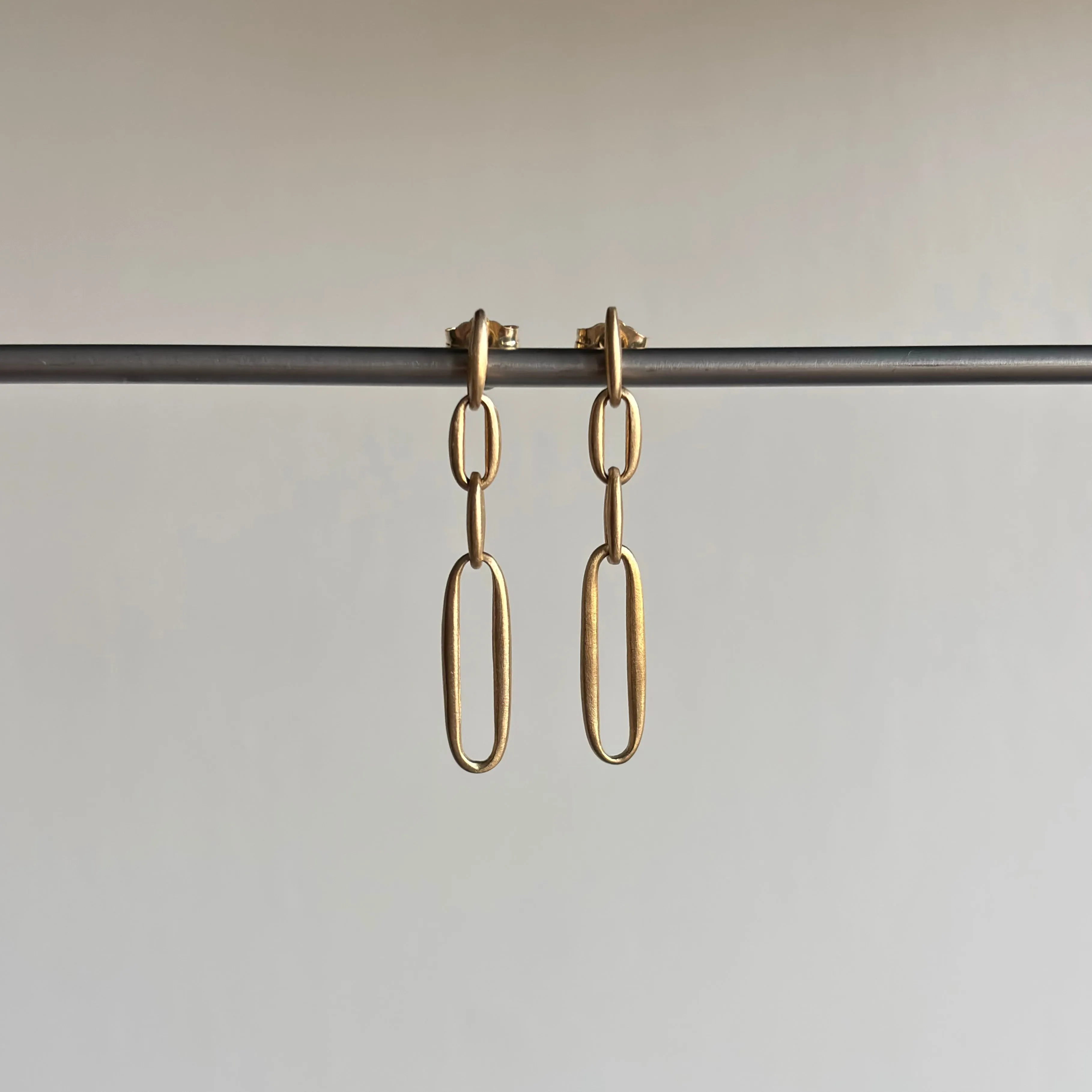 Posted Chain Triple Drop Earrings