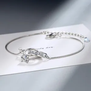 Premium Quality Silver Color Luxury Zircon Charm Bracelet & Bangle Fashion Party Wear Bracelet for Women & Girls