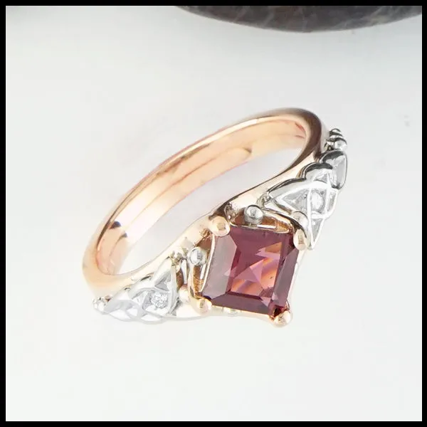 Purple Garnet Celtic Princess Ring