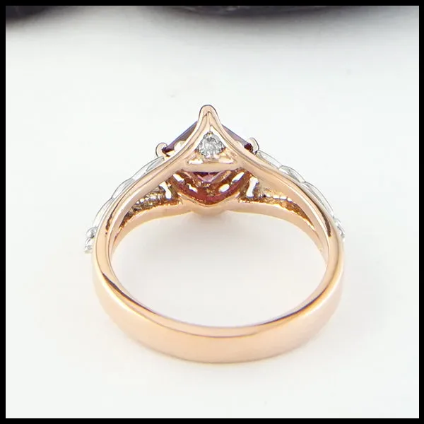 Purple Garnet Celtic Princess Ring