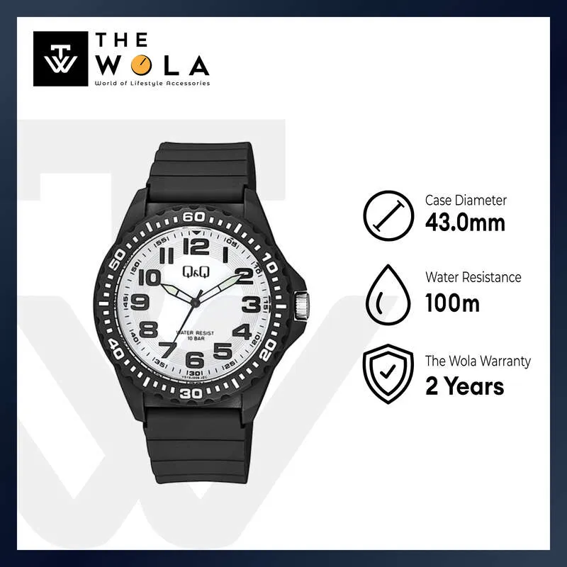 Q&Q VS16J006Y Men’s Analog Watch with Black Resin Band