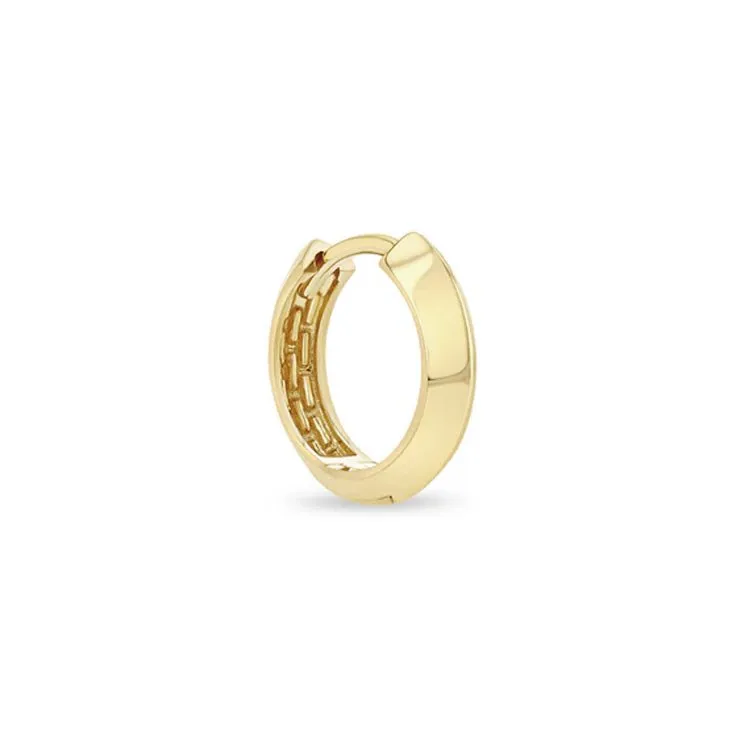 "Knife Edge" Hinged Huggie Hoop Earring