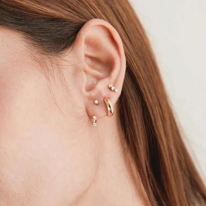 "Knife Edge" Hinged Huggie Hoop Earring