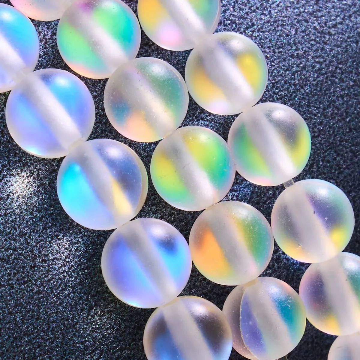 Rainbow White | .925 Sterling Silver | Mermaid Glass Bead Bracelet