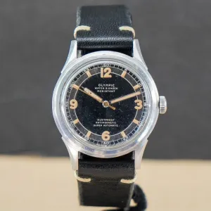 RARE 1940s OLYMPIC Super Automatic Watch Cal. Buren BAA 525 Bumper Automatic Wristwatch
