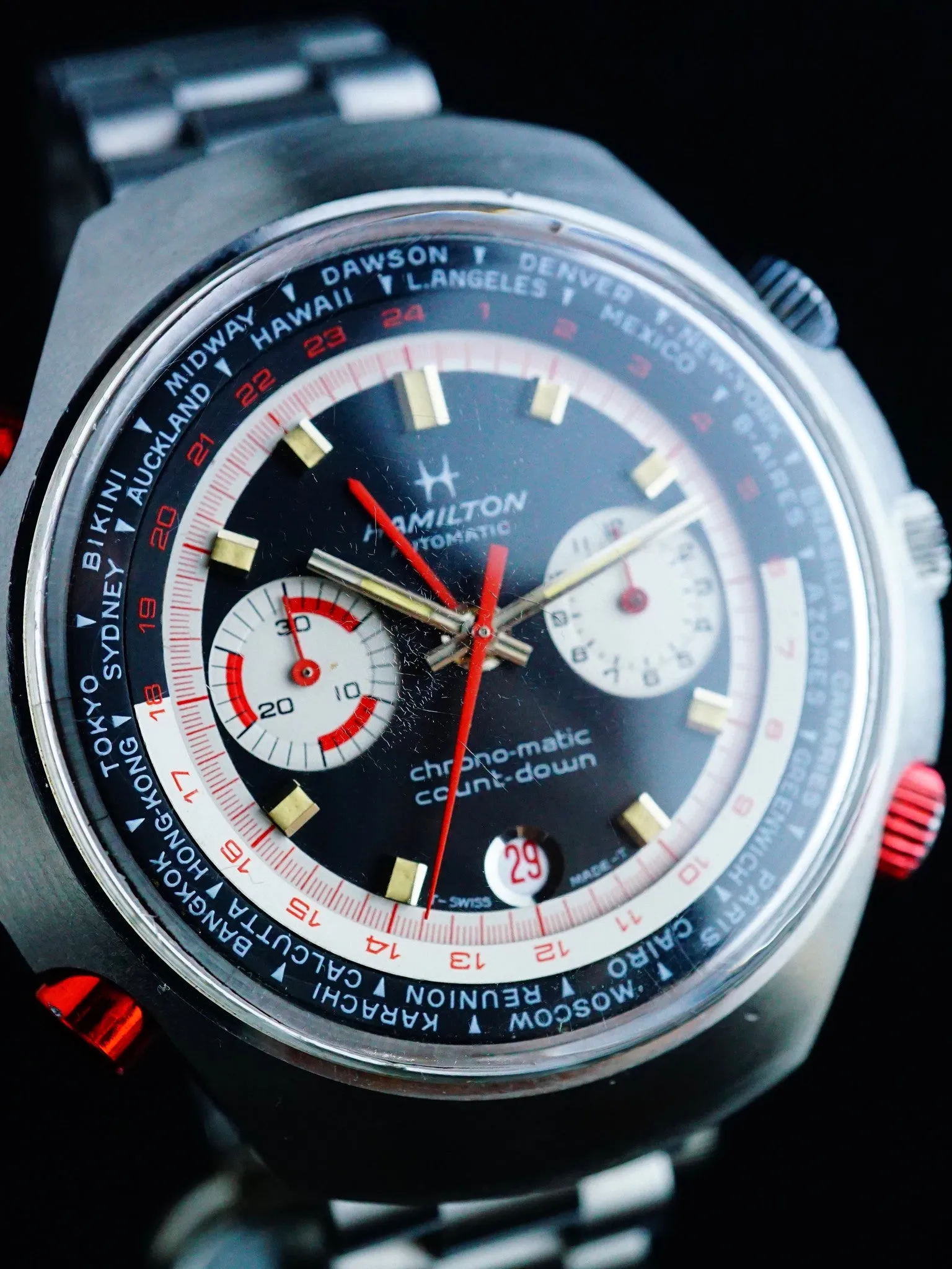 Rare 1970 Hamilton Count-Down GMT Chrono-Matic