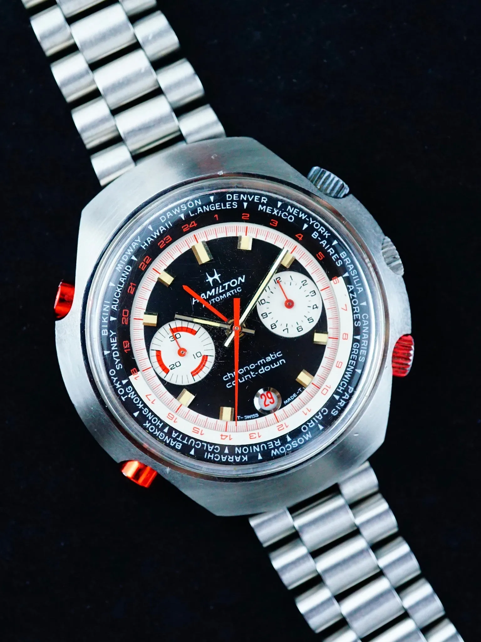 Rare 1970 Hamilton Count-Down GMT Chrono-Matic