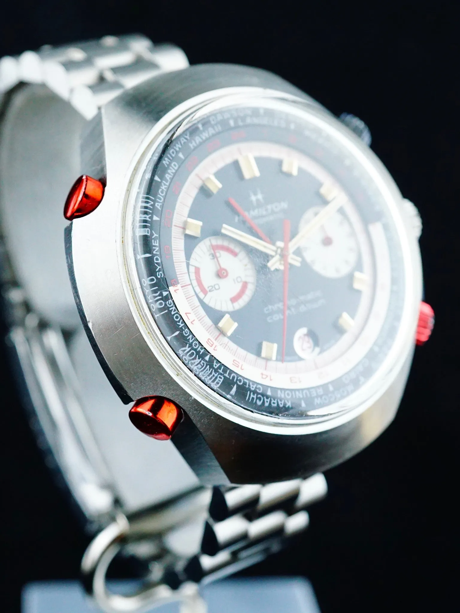 Rare 1970 Hamilton Count-Down GMT Chrono-Matic