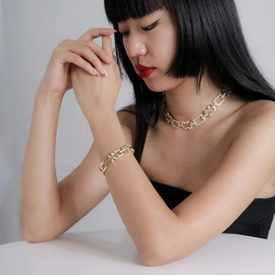 Rectangular Bracelet Jasmine Breeze Collection Designed by Designed by Golnaz Niazmand
