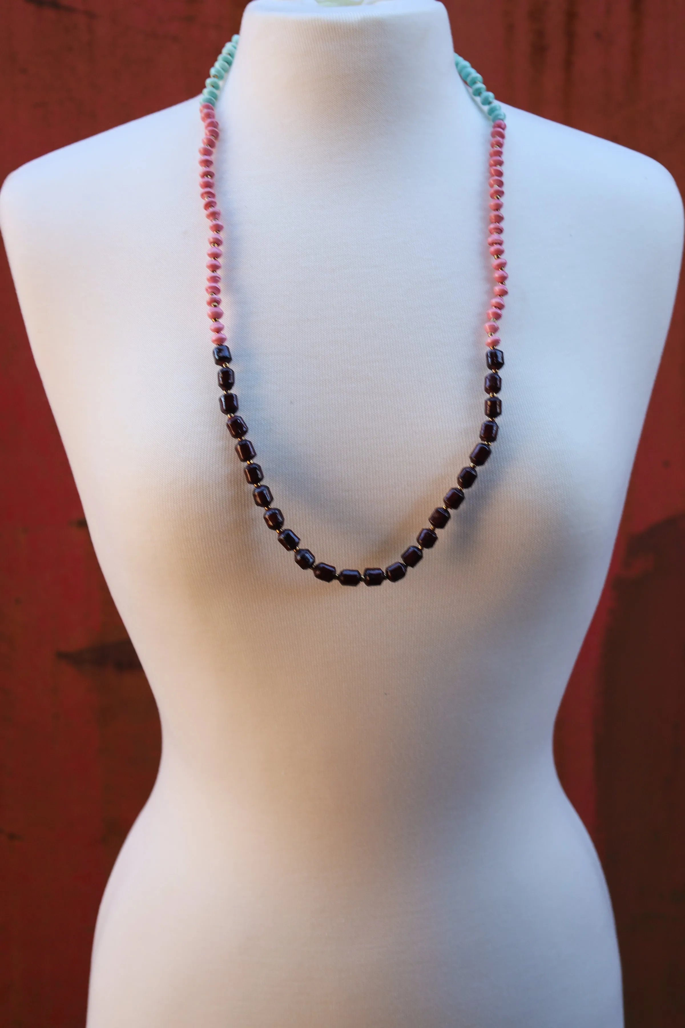 Recycled Paper Bead Necklace - Lovey