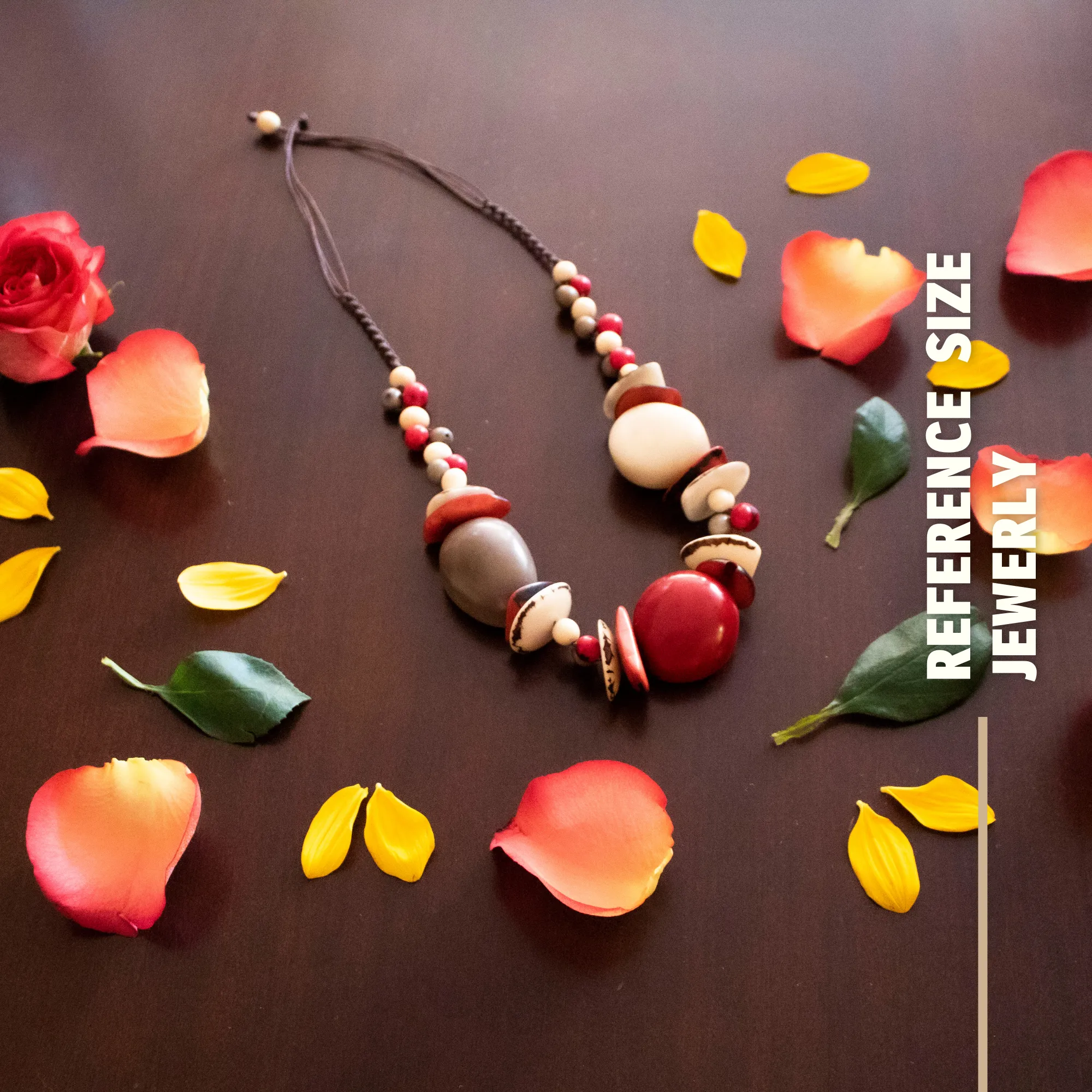 Red and White Tagua Necklace