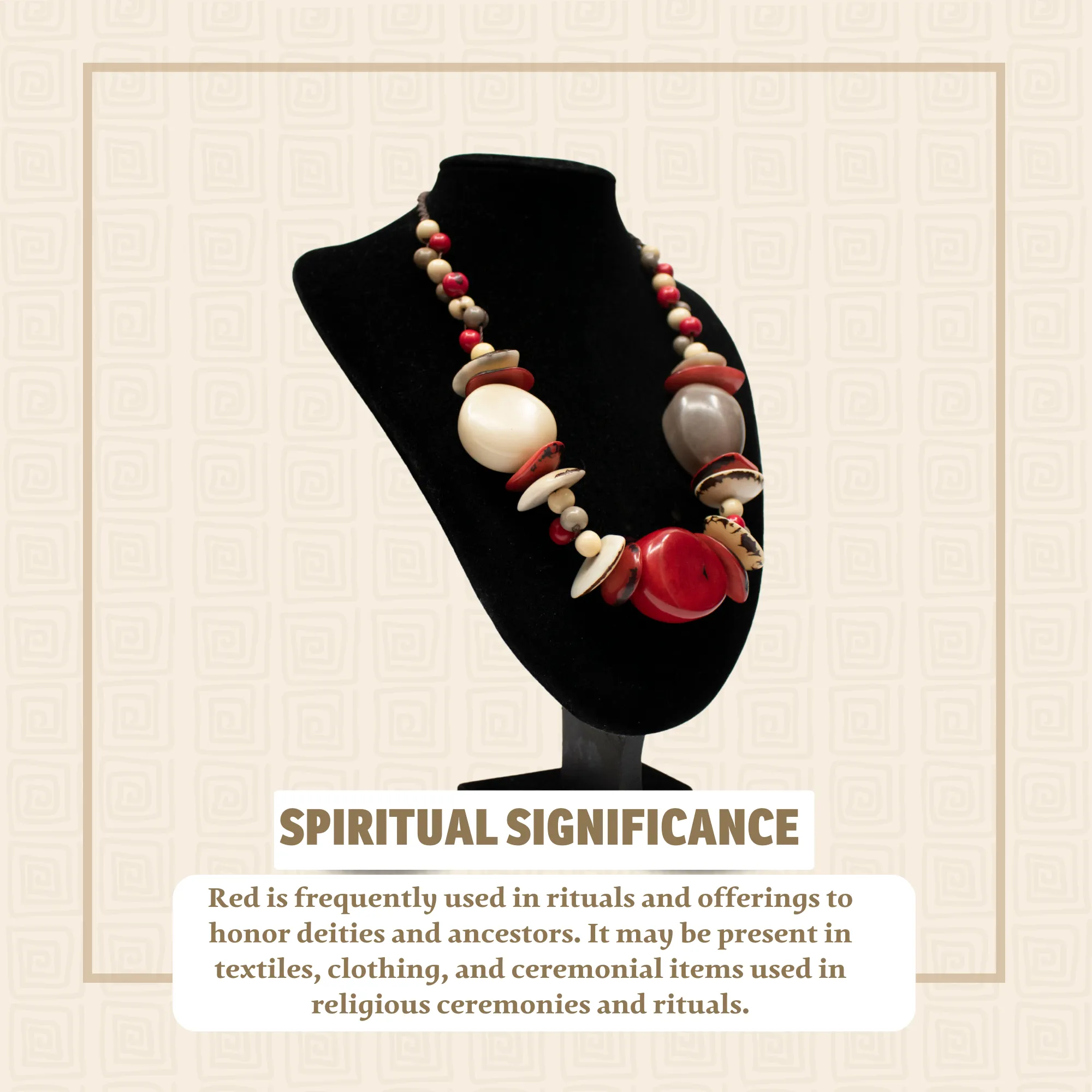 Red and White Tagua Necklace
