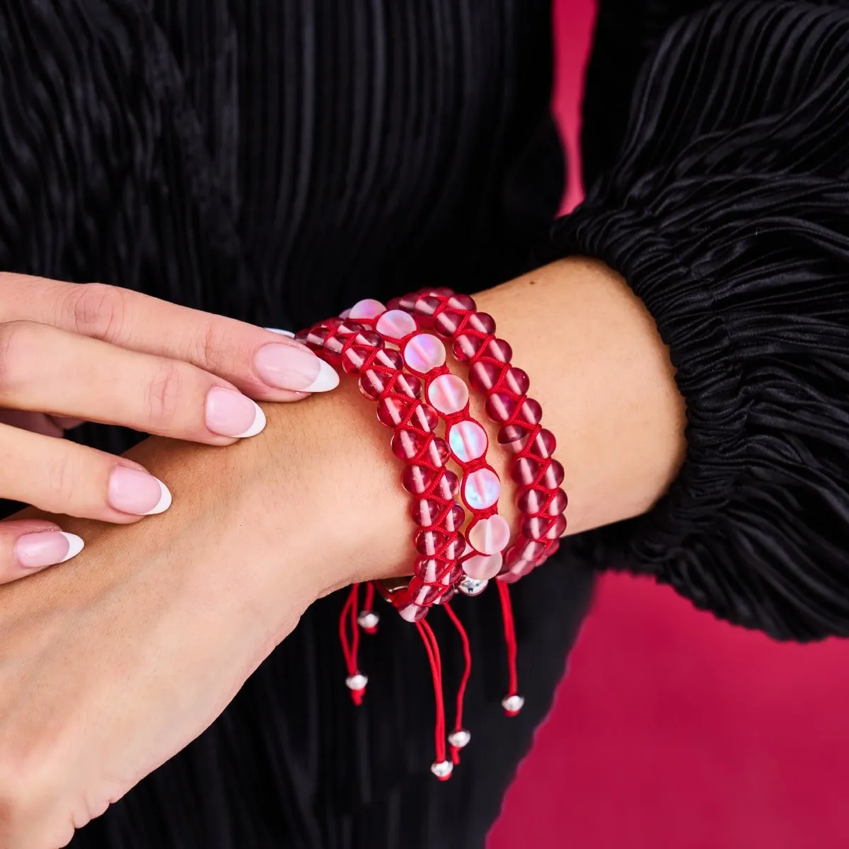 Red | Rainbow White | Silver | Mermaid Glass Charmballa Bracelet