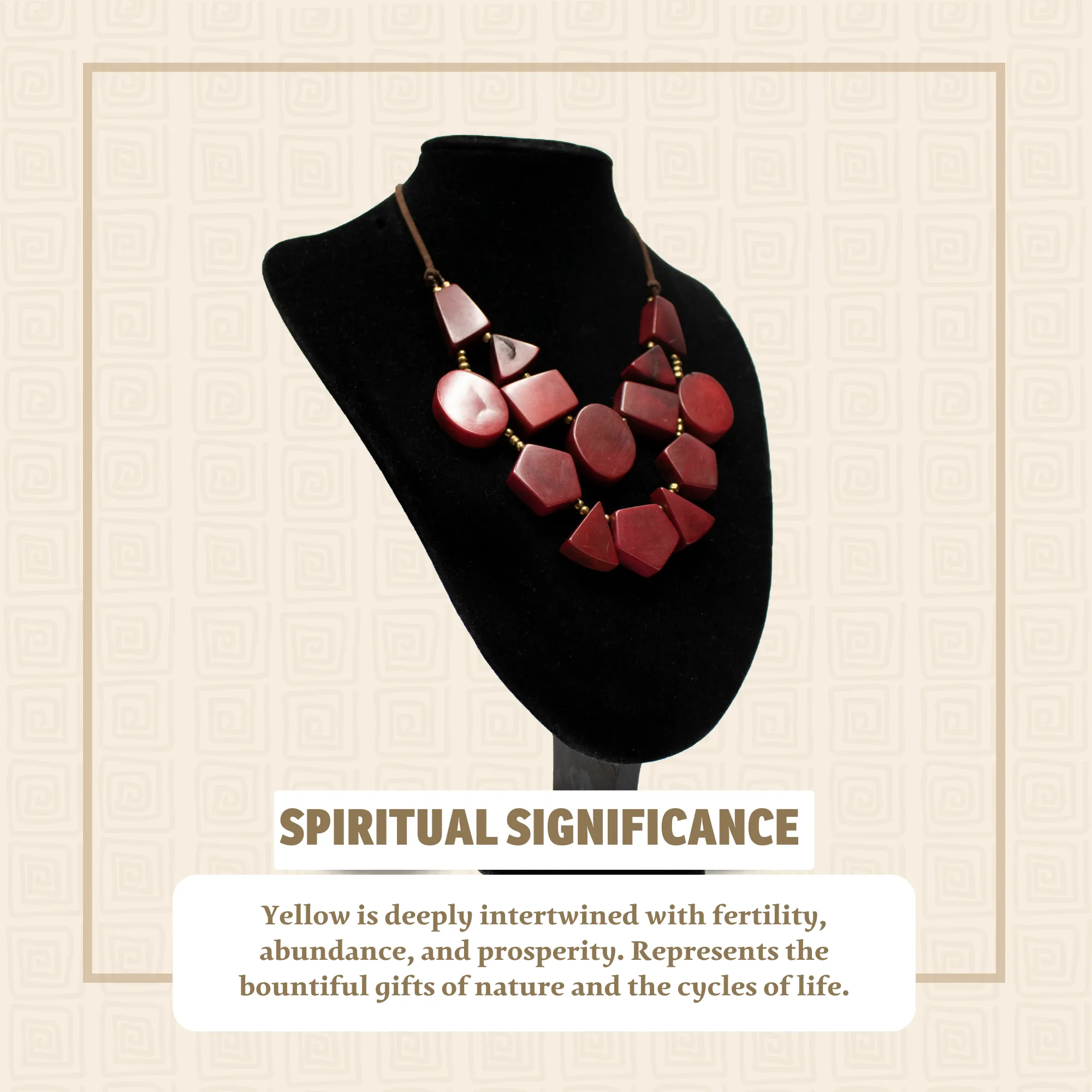 Red Tagua Geometric Necklace