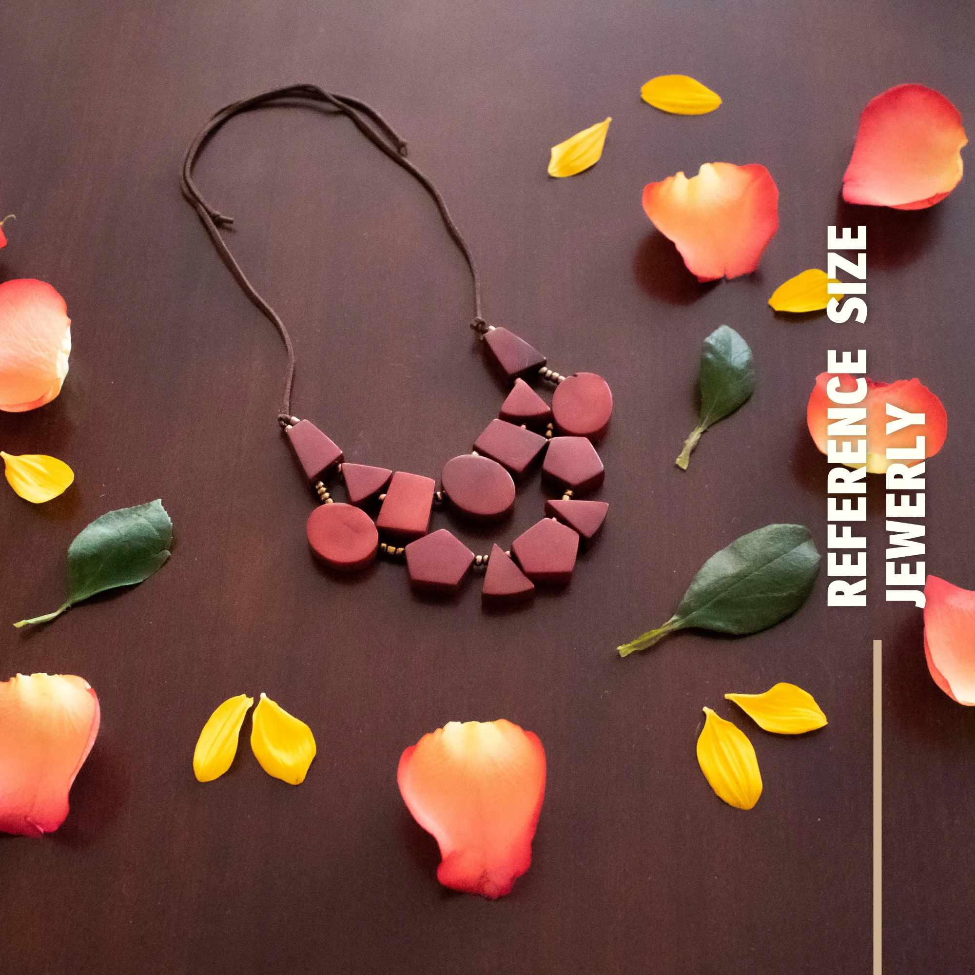 Red Tagua Geometric Necklace