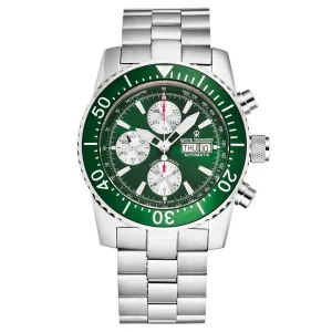 Revue Thommen Men's 17030.6131 'Divers' Green Dial Day-Date Chronograph Automatic Watch