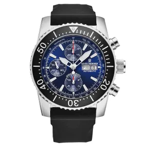 Revue Thommen Men's 17030.6523 'Divers' Blue Dial Day-Date Chronograph Rubber Strap Automatic Watch