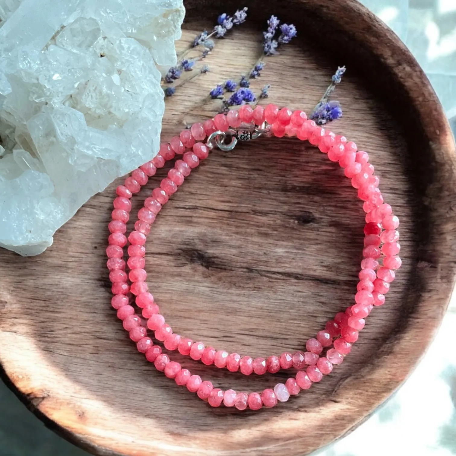 Rhodochrosite 4 mm 16 in Beaded Necklace