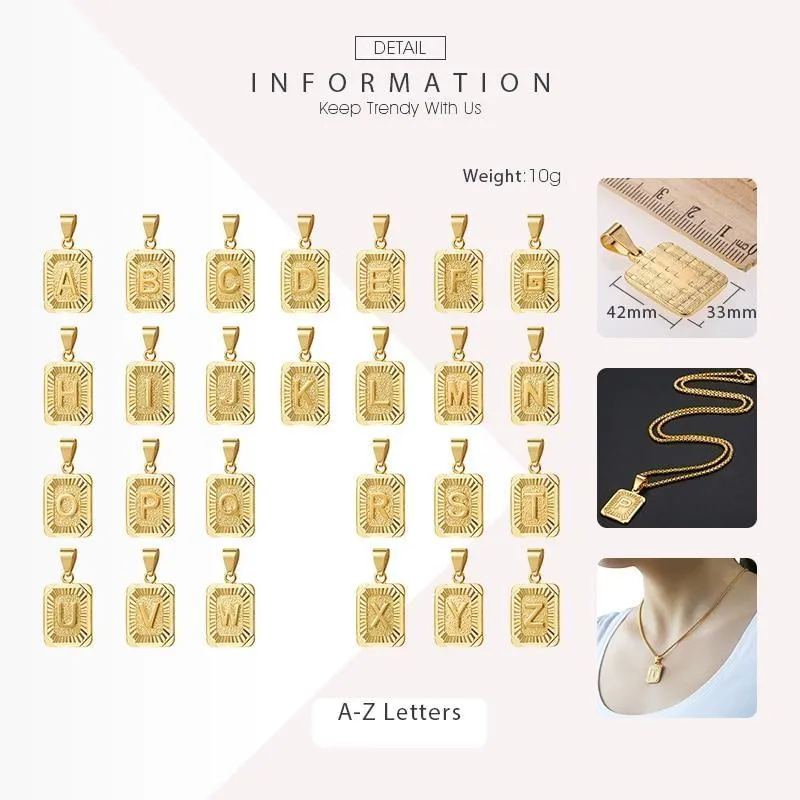 Rise Initial Pendant Necklace (Gold)