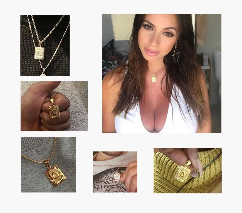 Rise Initial Pendant Necklace (Gold)