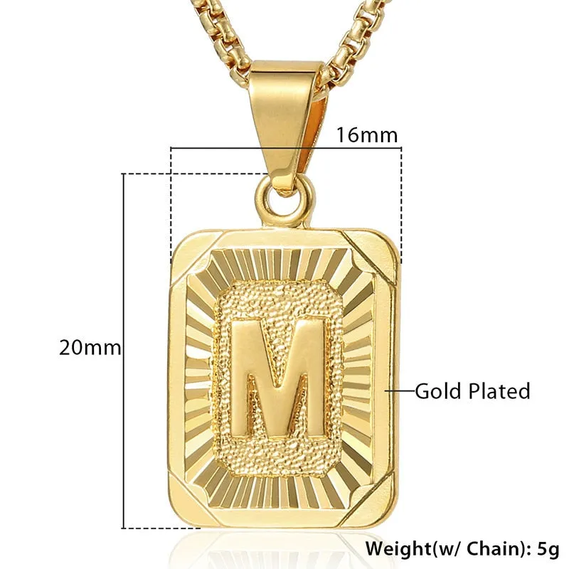 Rise Initial Pendant Necklace (Gold)
