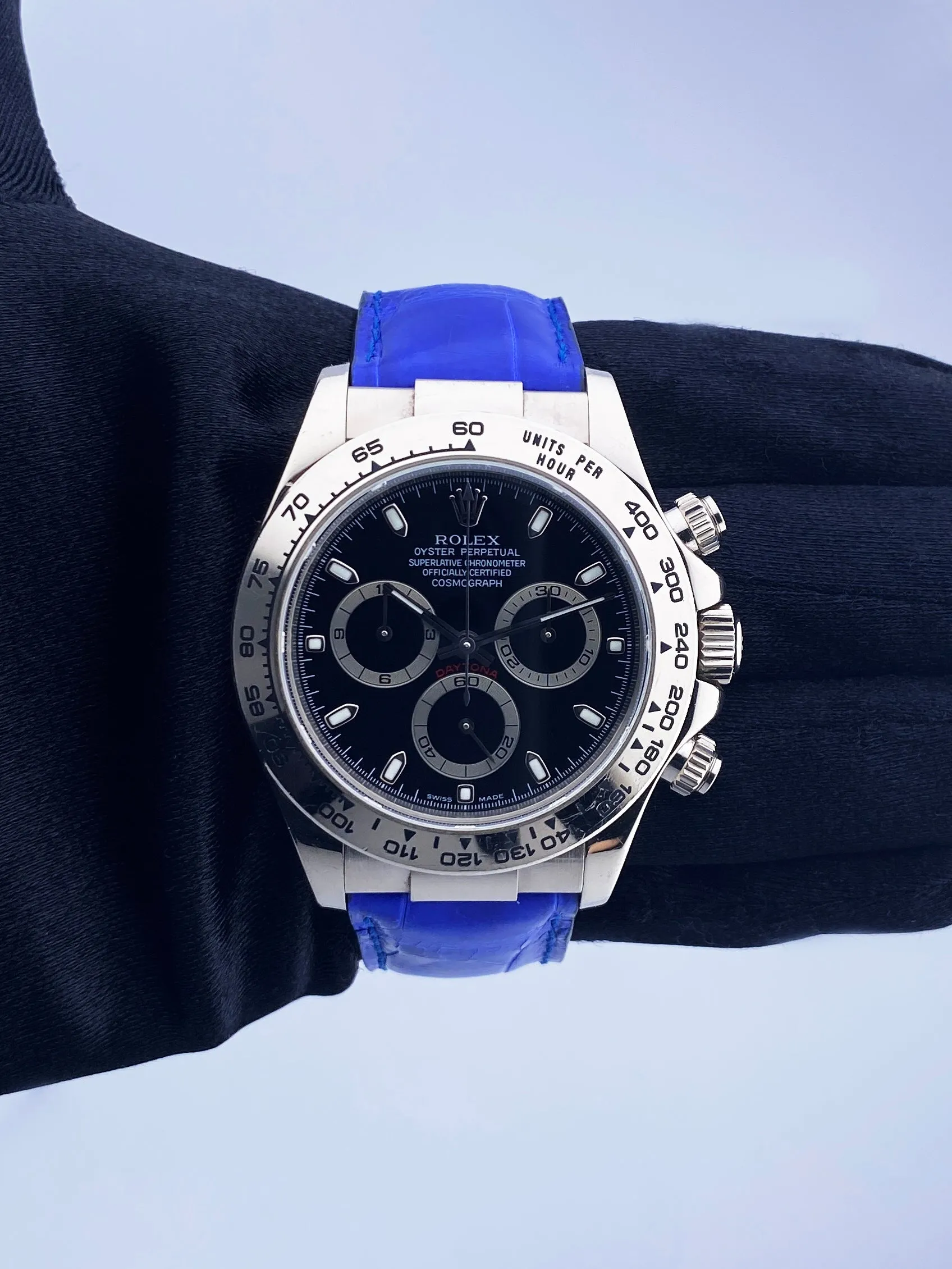 Rolex Daytona Cosmograph 116519 18k White Gold Mens Watch Box Papers