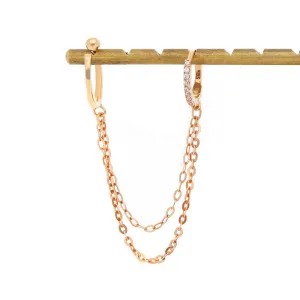Rose Gold Chunky Curb Chain Hoop and Cuff