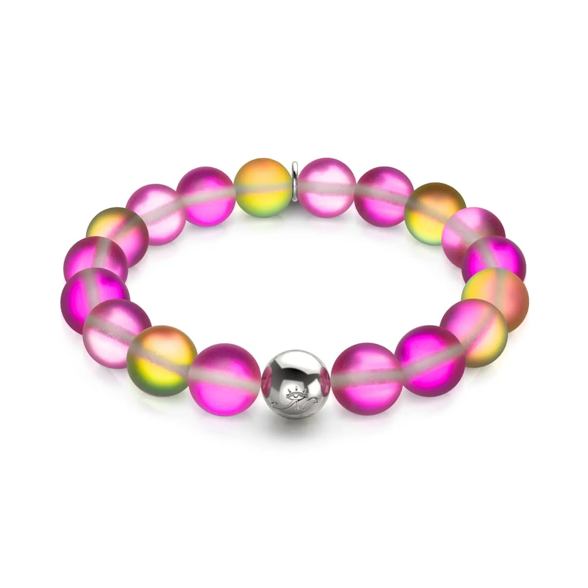 Rose Petal | Silver | Mermaid Glass Statement Bracelet
