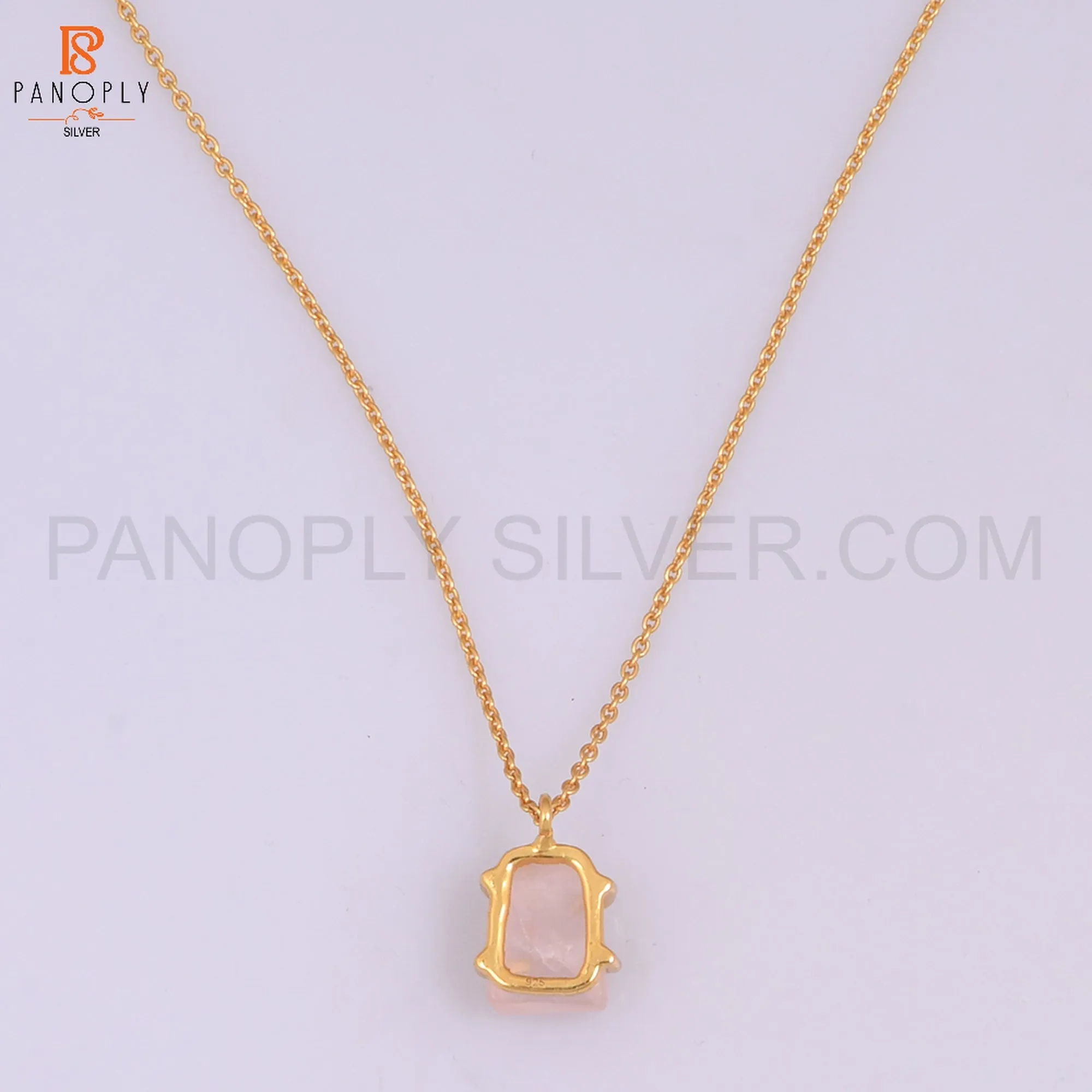 Rose Quartz 18K Gold Plated 925 Quality Pendant & Necklaces