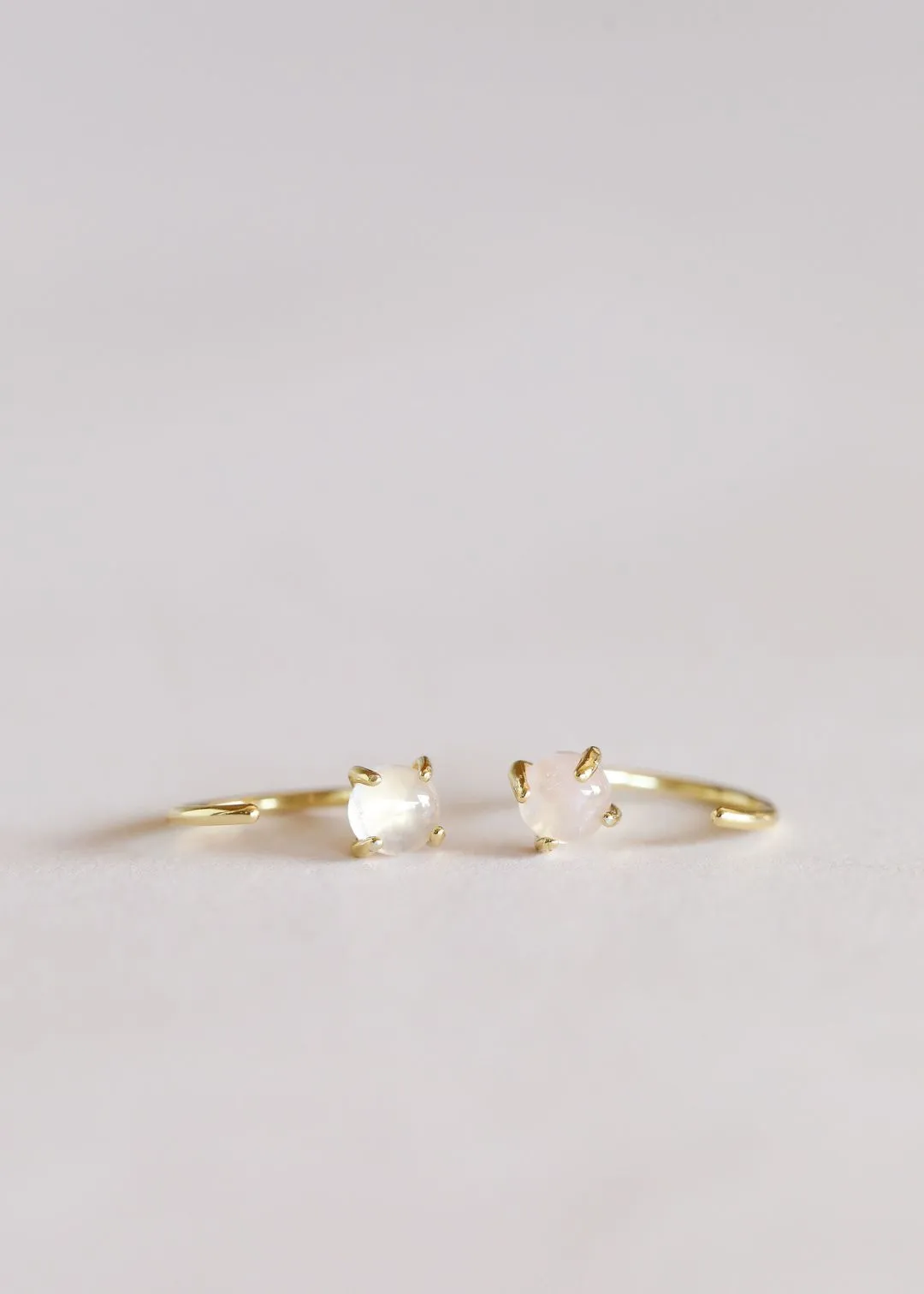 Rose Quartz Huggie Earrings