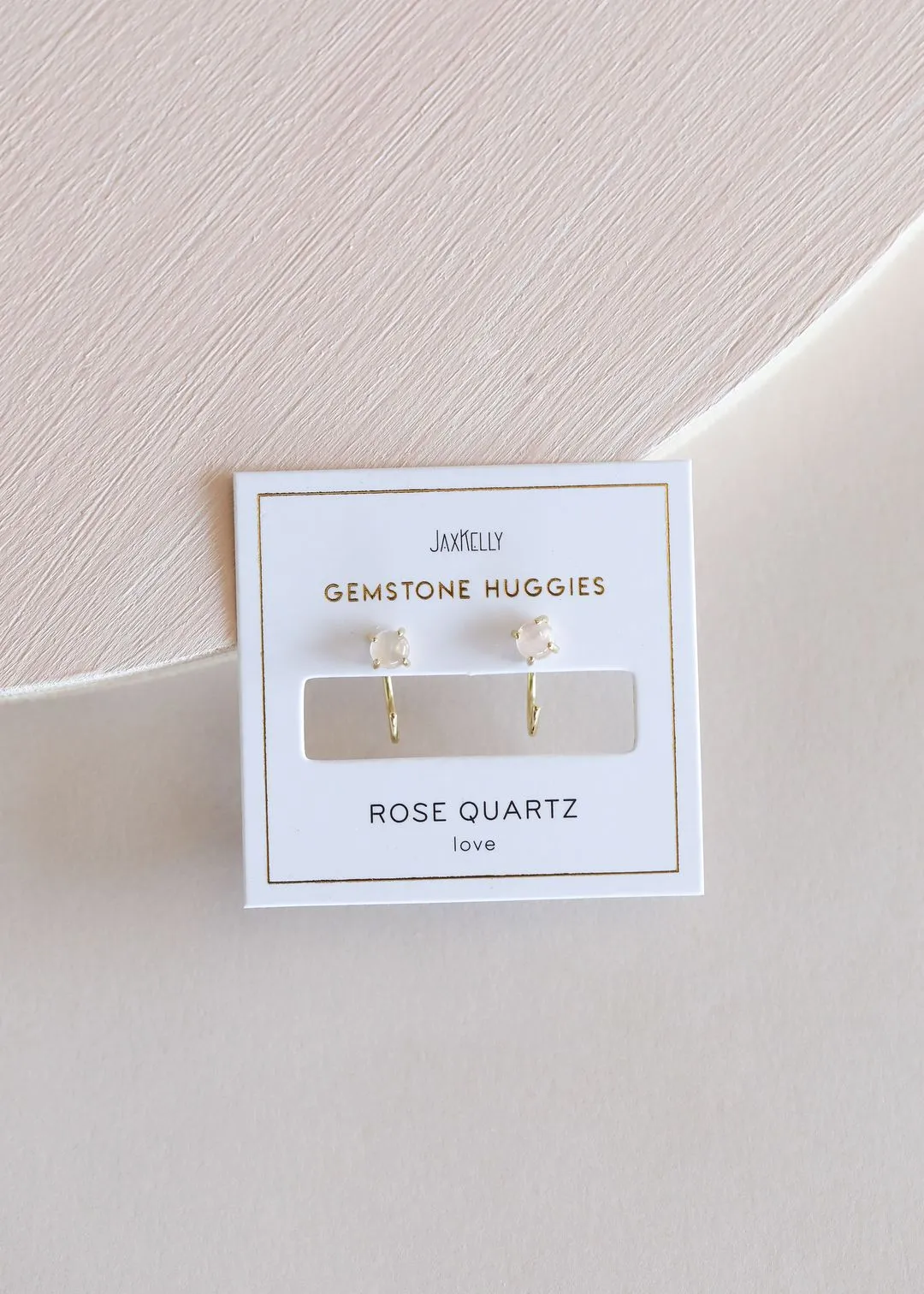 Rose Quartz Huggie Earrings