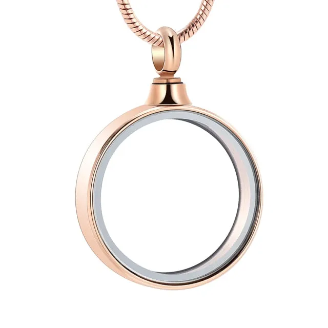 Round Glass Ashes Necklace