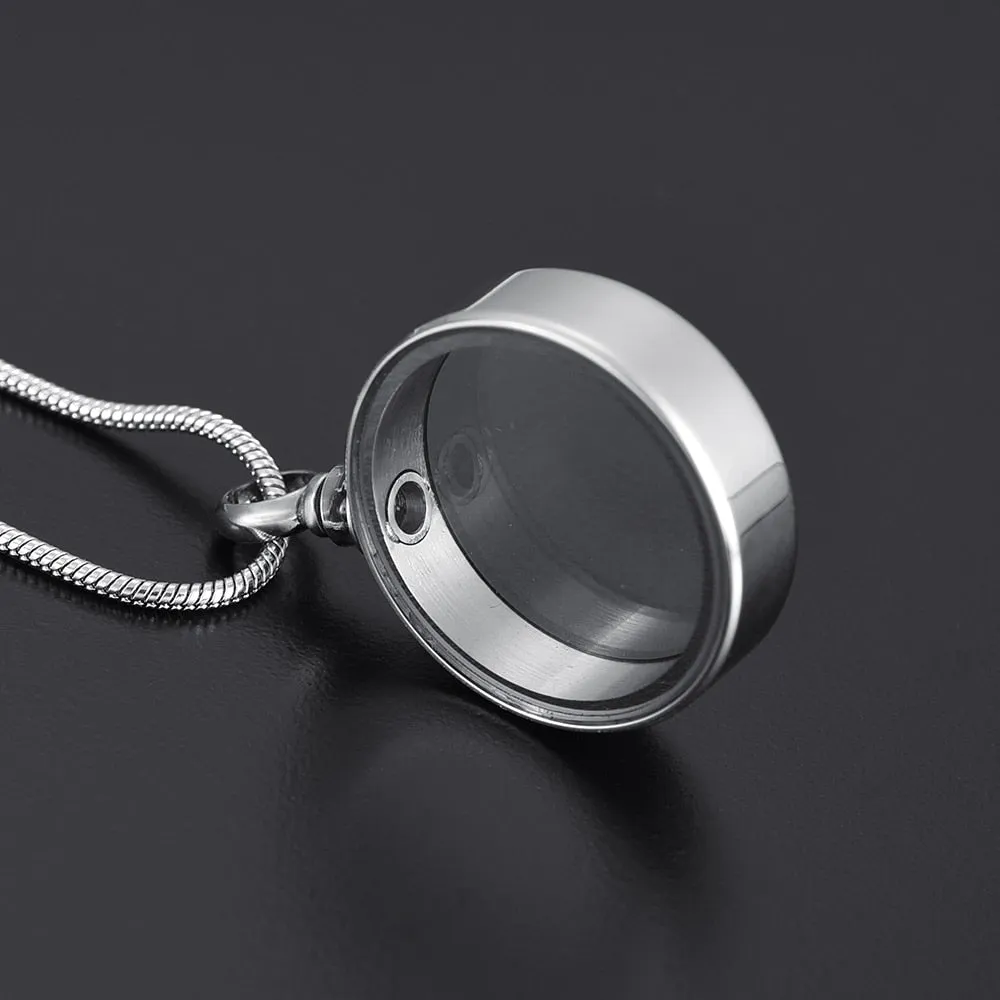Round Glass Ashes Necklace