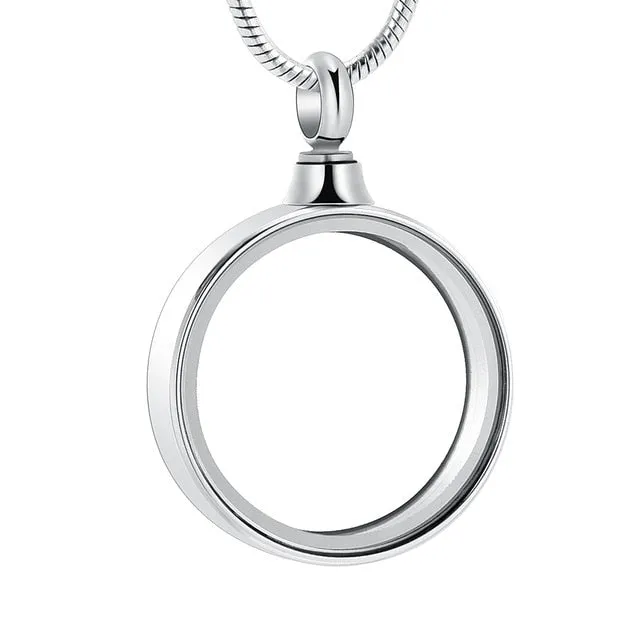 Round Glass Ashes Necklace