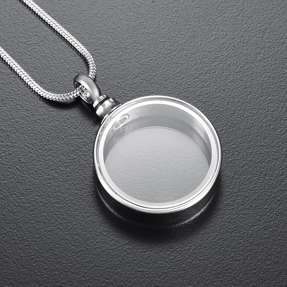 Round Glass Ashes Necklace