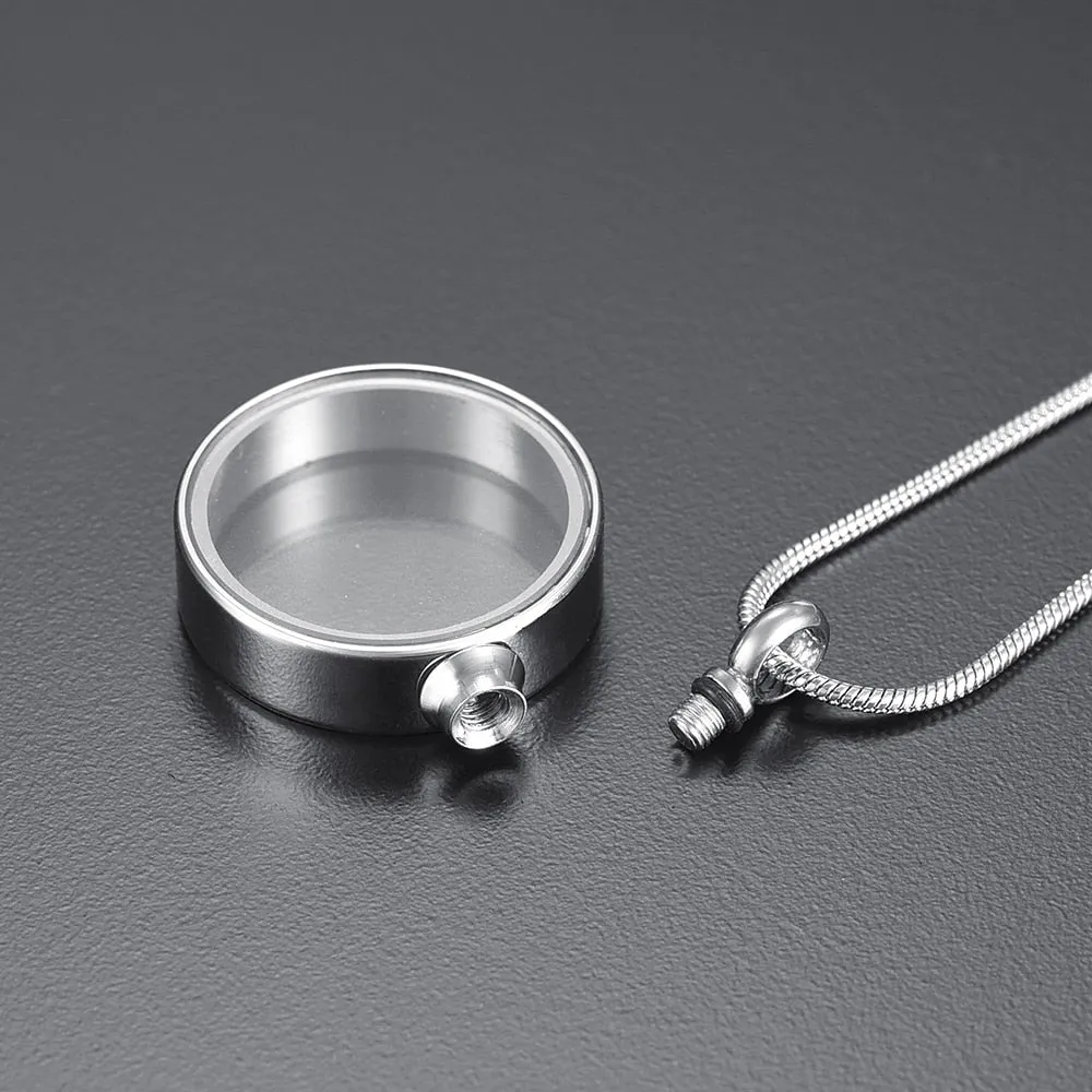 Round Glass Ashes Necklace