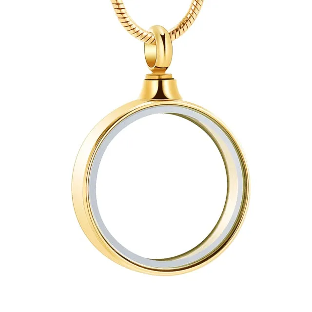 Round Glass Ashes Necklace
